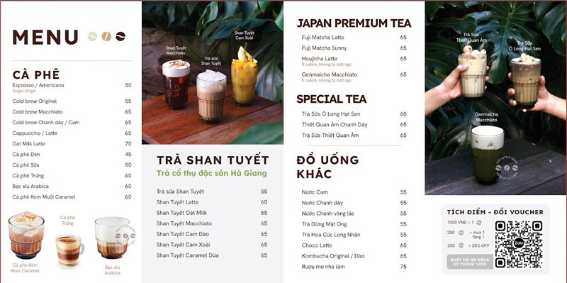 Menu chi tiết của The Little Bean Coffee, với đa dạng các loại đồ uống và bánh ngọt hấp dẫn.